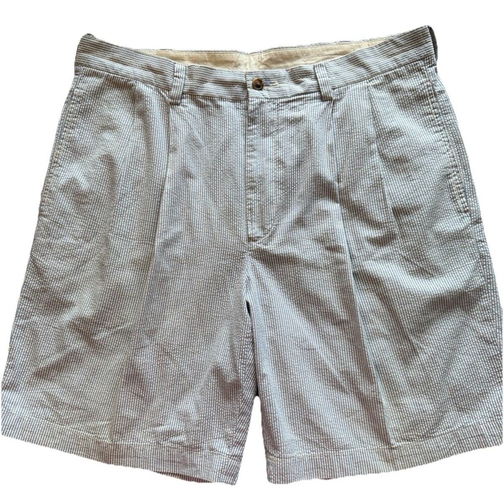 Brooks Brothers Seersucker Shorts Striped Casual Summer Mens Size W35 x 8.5”
